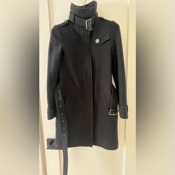 Burberry Brit Rushworth Belted Wool/Cashmere Black Coat, Size 2US, 36EU - Picture 5 of 12